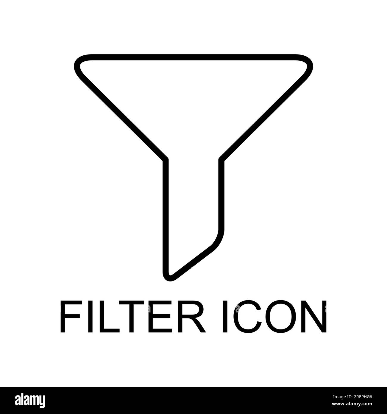 Filter button web shape icon, flat filtering symbol, funnel sign vector