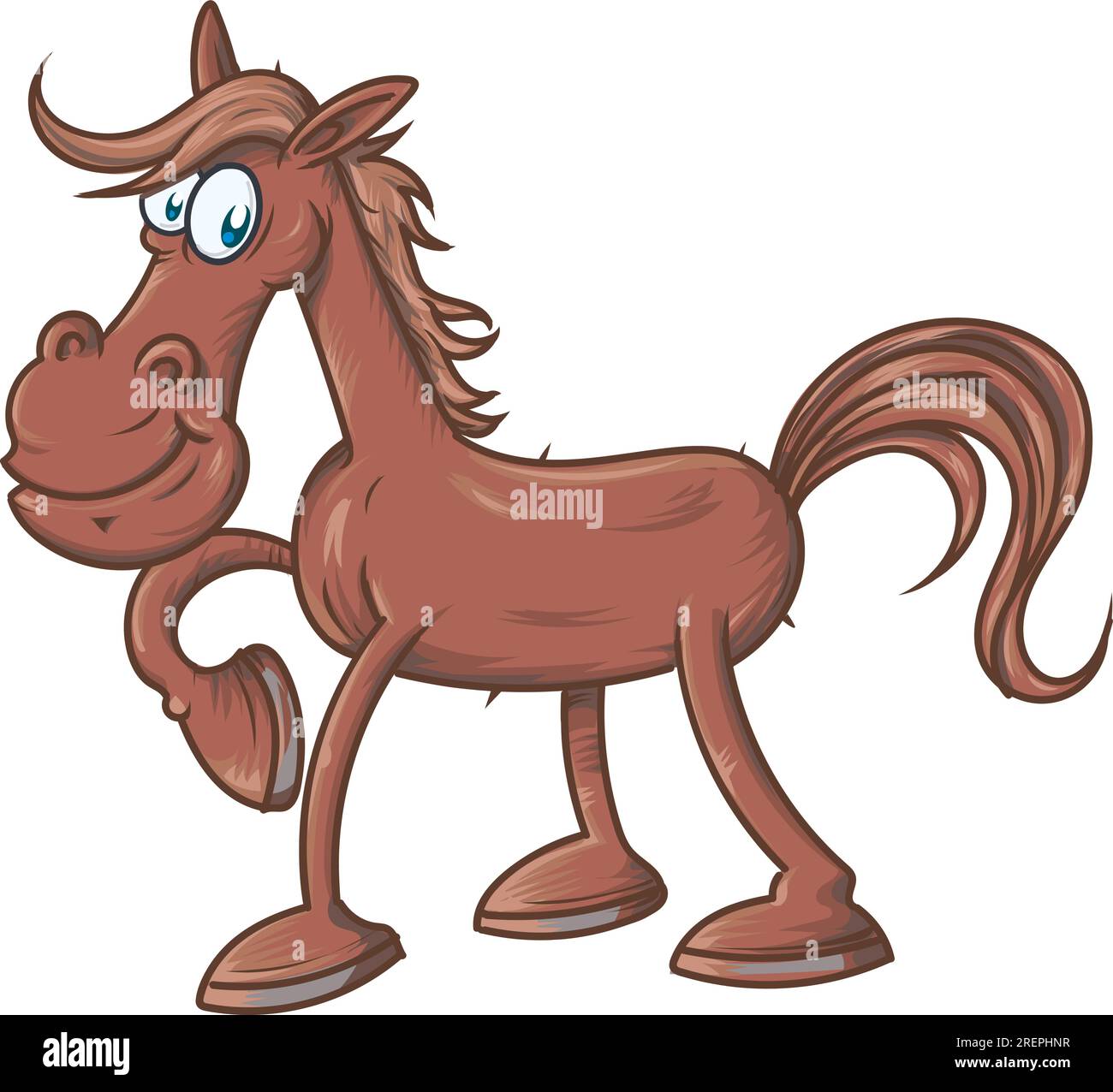 Galloping Cartoon Horse. vector illustration Stock Vector