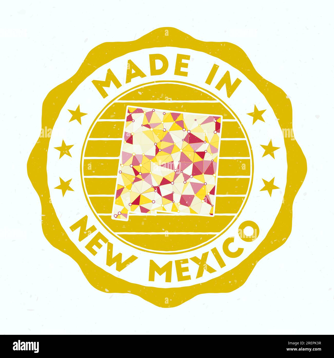 Made In New Mexico. Us state round stamp. Seal of New Mexico with