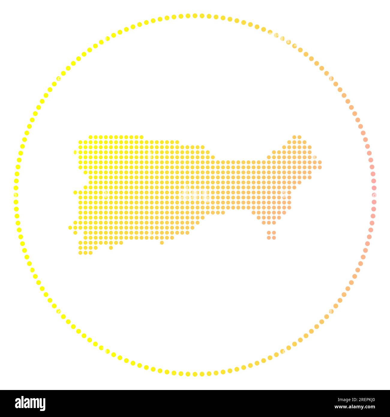 Capri digital badge. Dotted style map of Capri in circle. Tech icon of ...