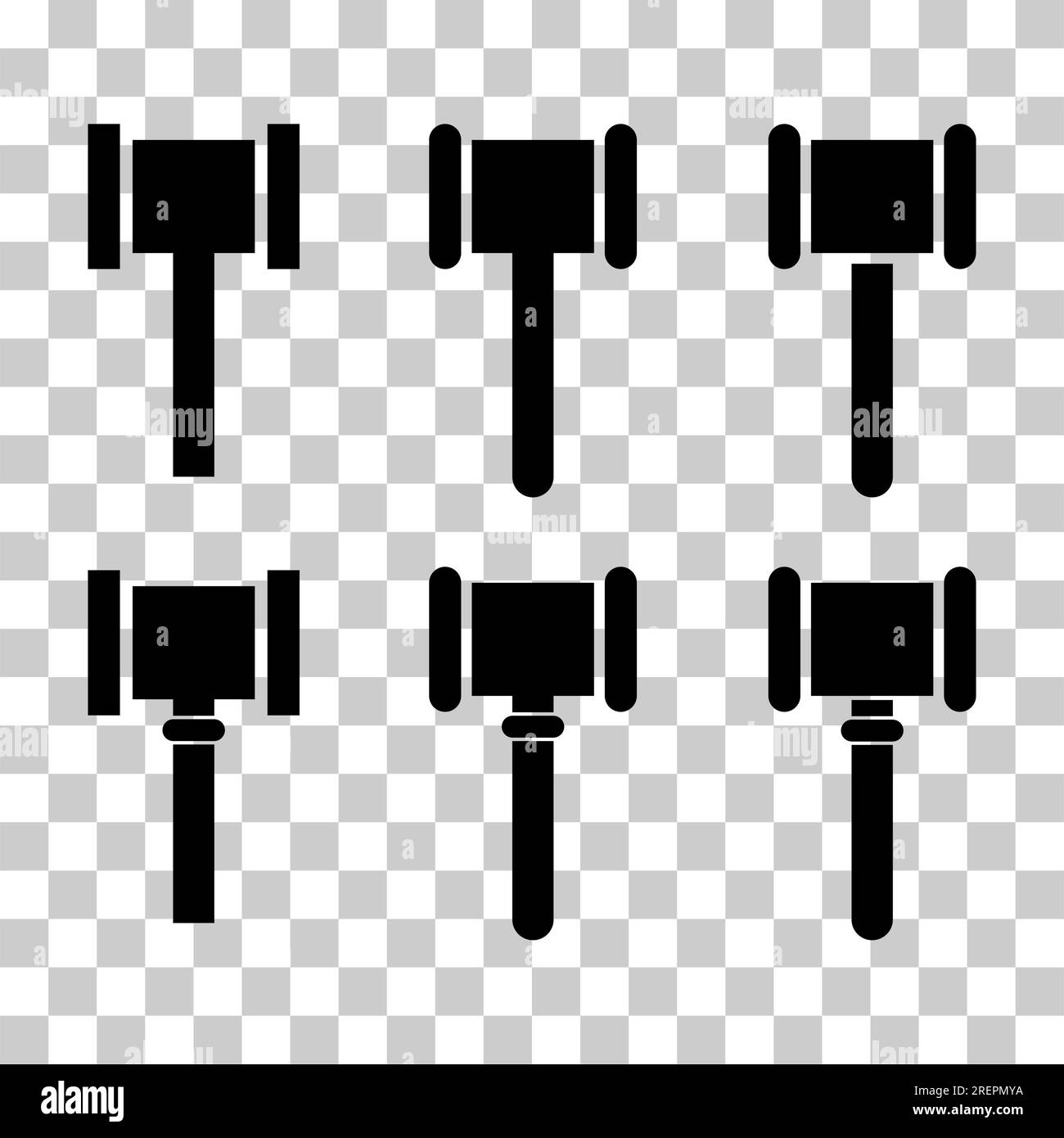 Set of Judge hammer icon, law auction symbol, justice sign vector ...