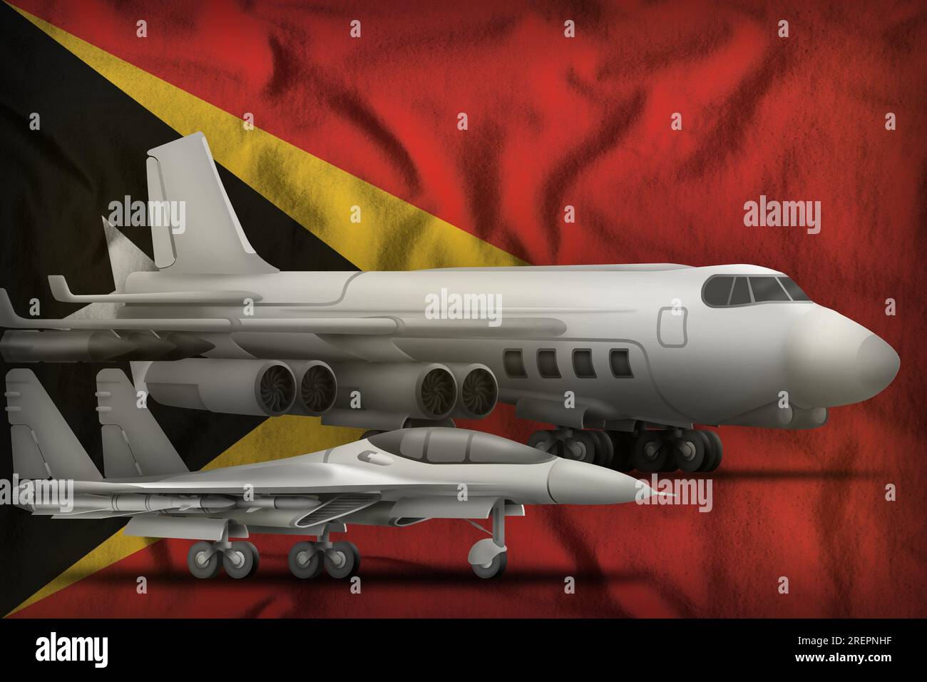 air forces on the Timor-Leste flag background. Timor-Leste air forces
