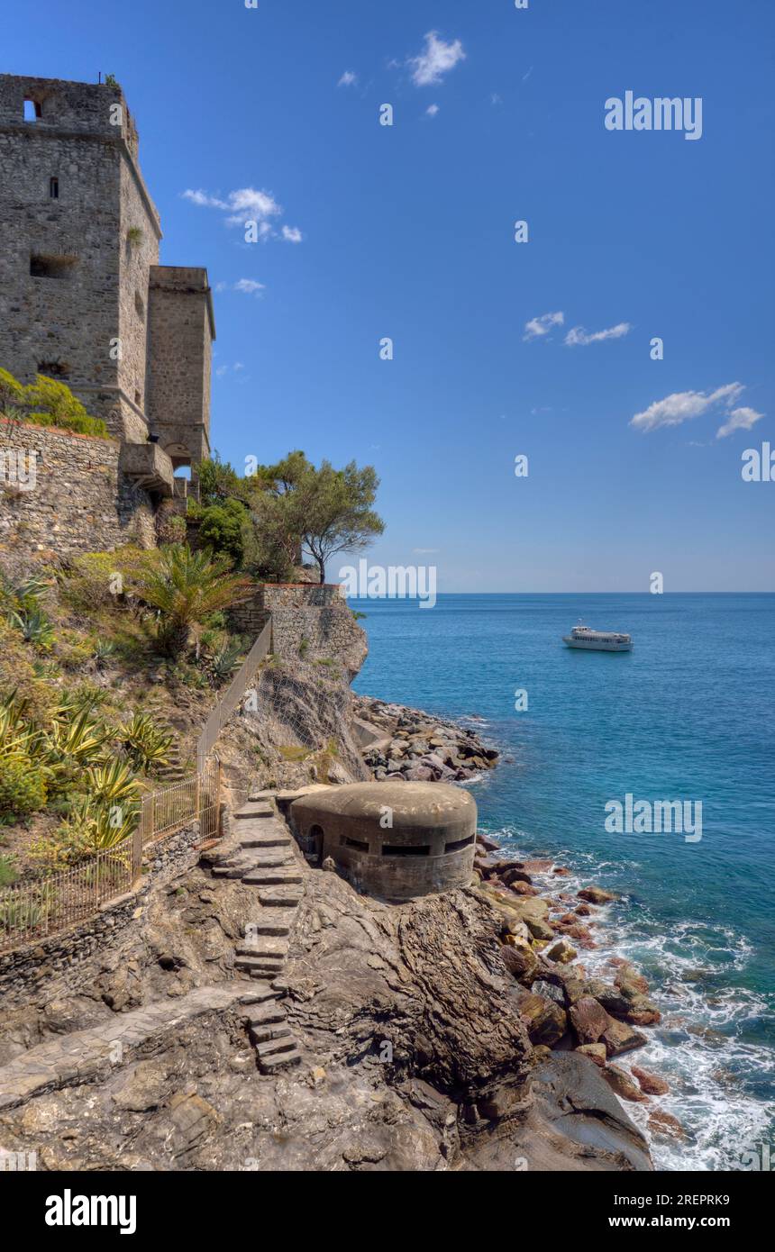 Monterosso al Mare, Liguria, Italy - 05/20/2016 - German WW2 (II World War) bunker or pill box in Cinque Terre at the town of Monterosso al Mare Stock Photo