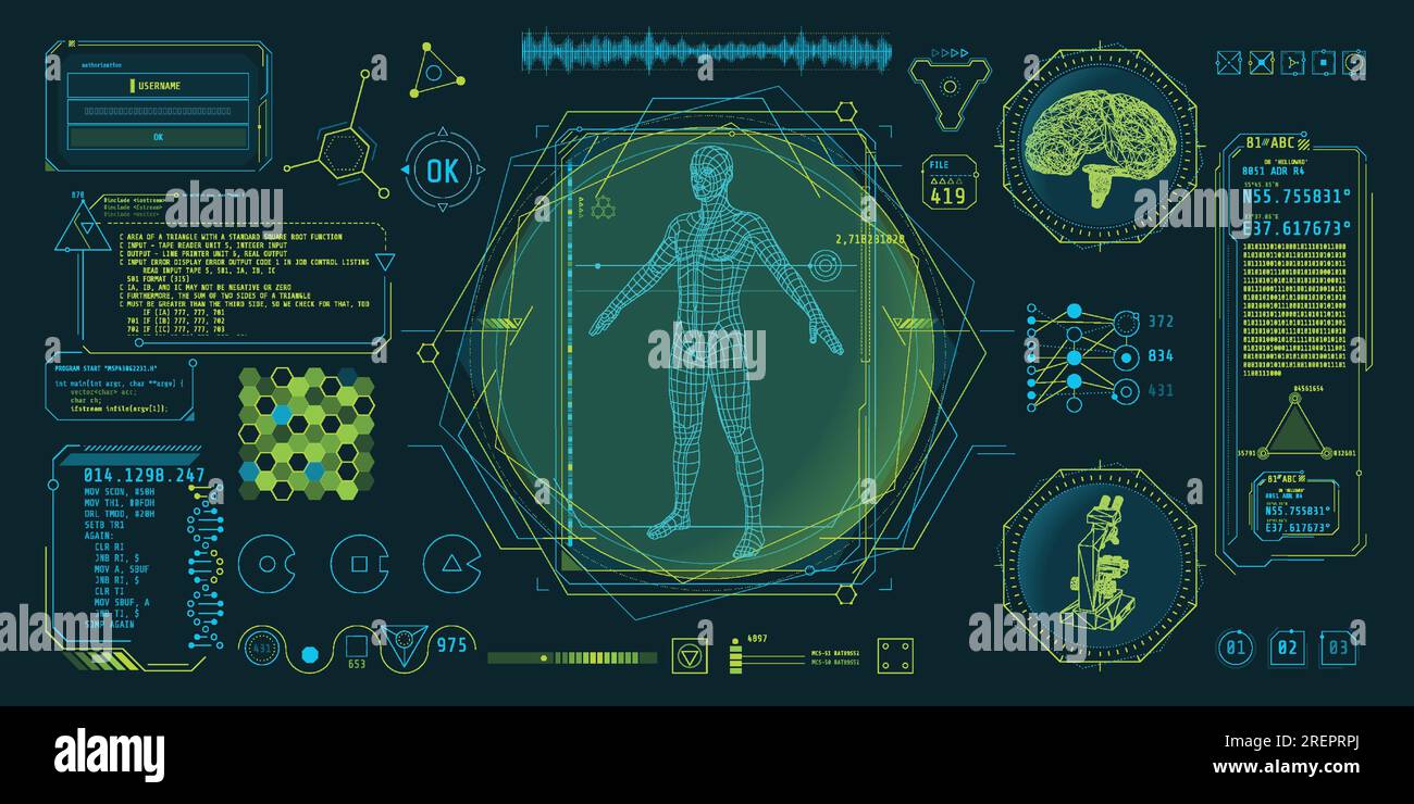 Futuristic interface elements with big data Stock Vector Image & Art ...