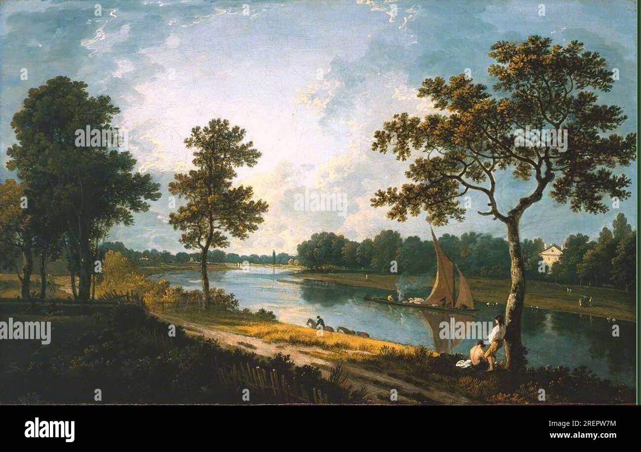 リチャード・ウィルソン、トゥィケナム、マーブル・ヒル近くのテムズ河 The Thames near Marble Hill, Twickenham 1762 by Richard Wilson