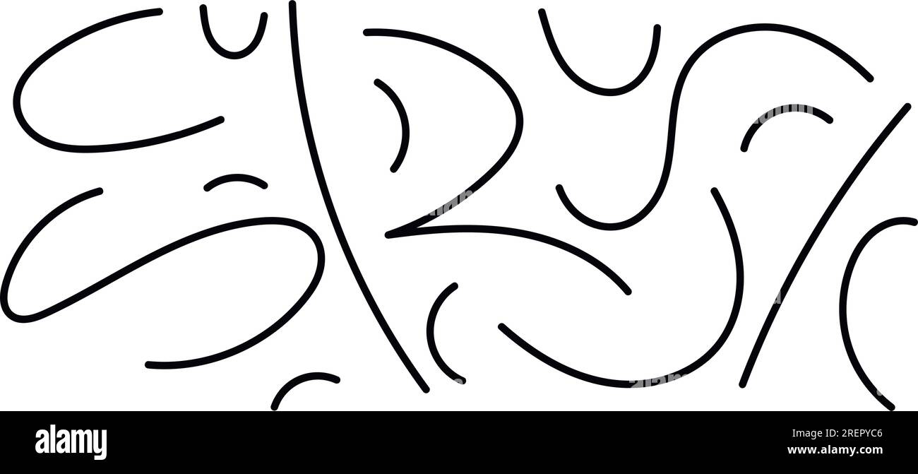 Geometric Shape Collection. Hand-drawn spirals, zigzag lines and ...