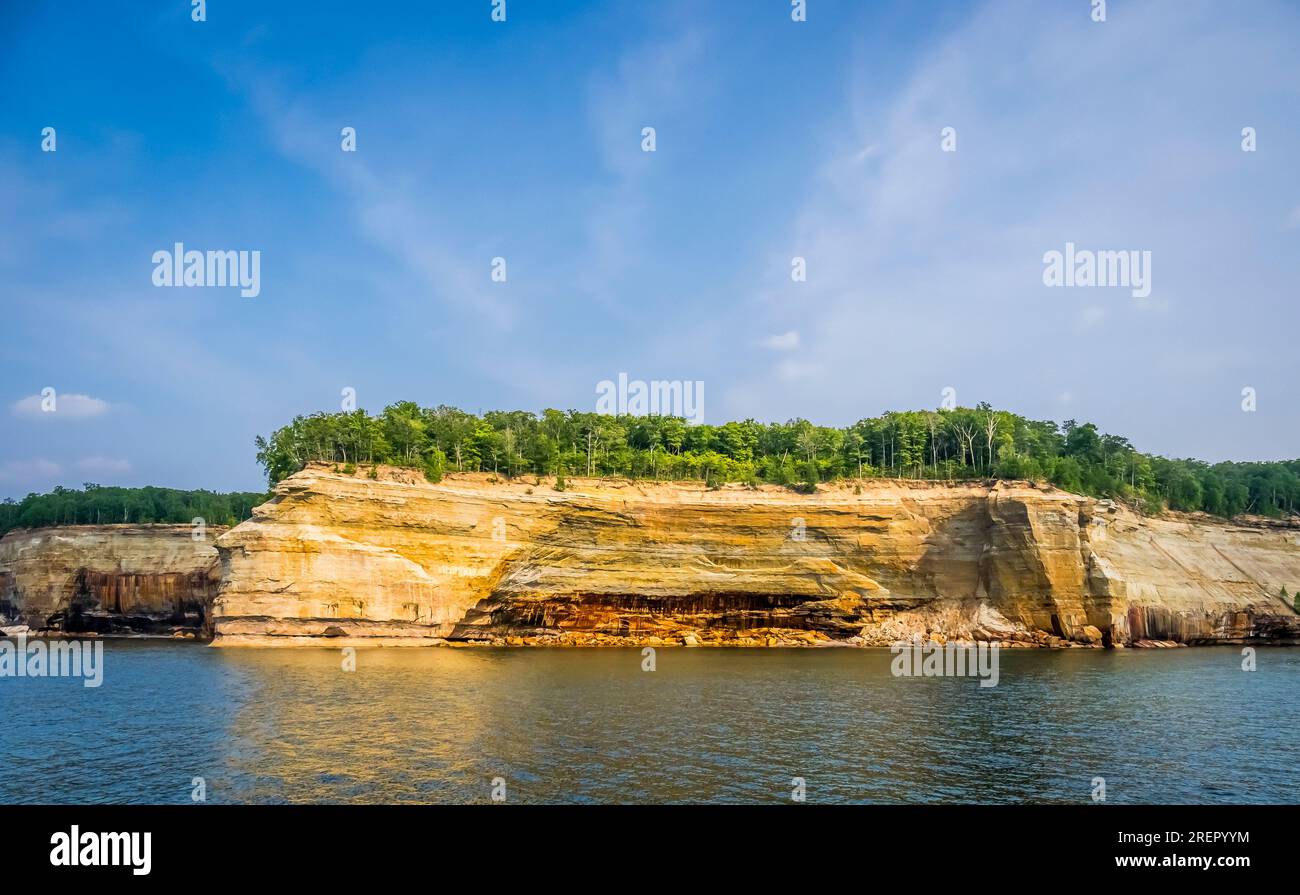 Pictured Rocks National Lakeshore on Lake Superior on the Upper Peninsula of Michigan USA Stock Photo