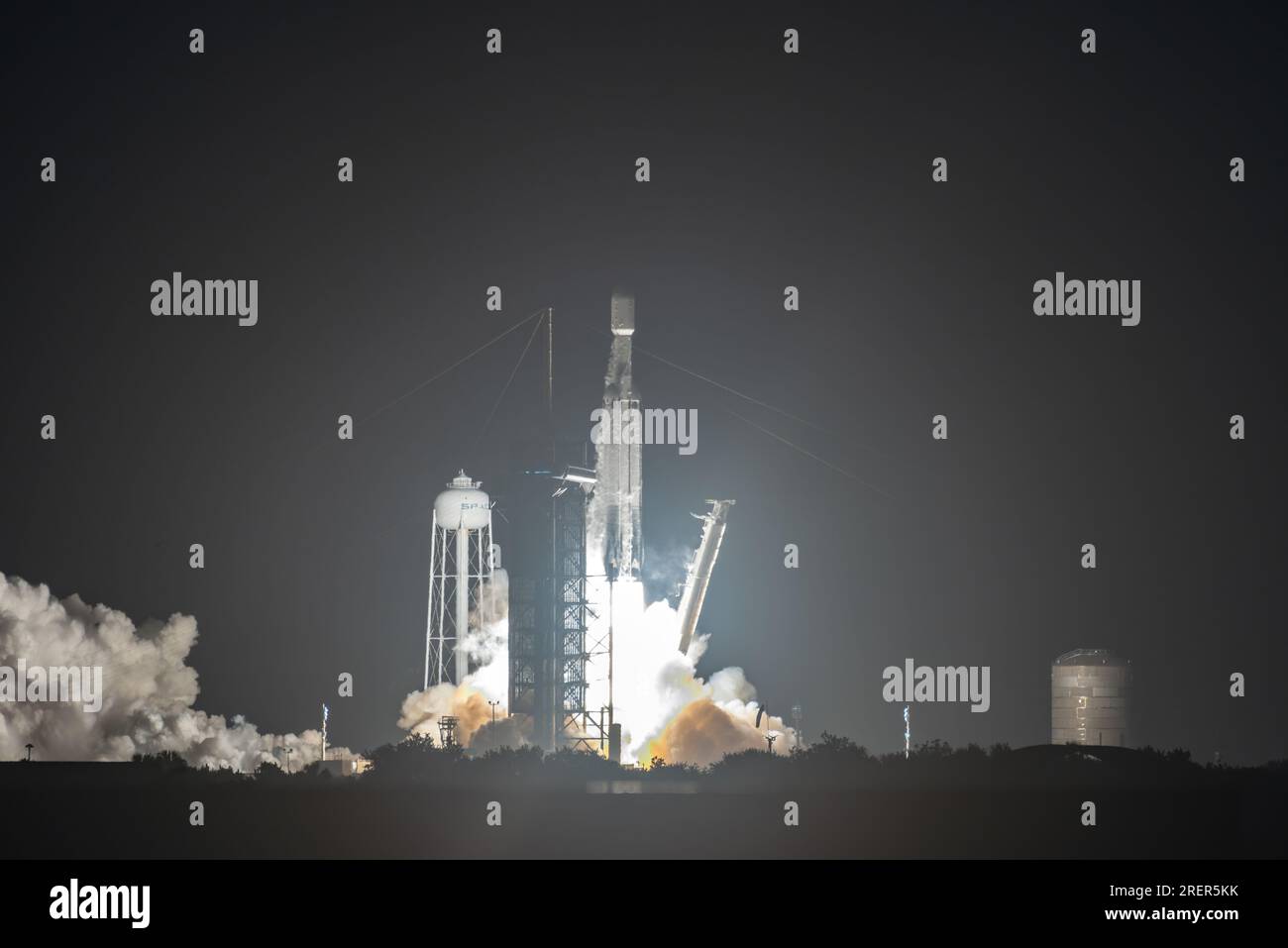 SpaceX Falcon Heavy Jupiter 3 Liftoff Stock Photo