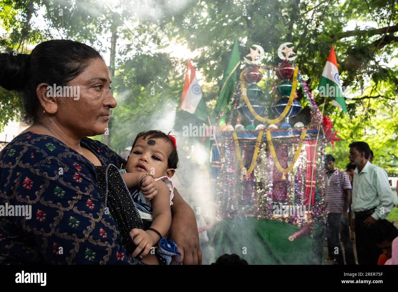 A young Muslim boy displays his stick-fighting skills during a procession  to mark Ashoura in New Delhi, India, Saturday, July, 29, 2023. Ashoura is  the tenth day of Muharram, the first month