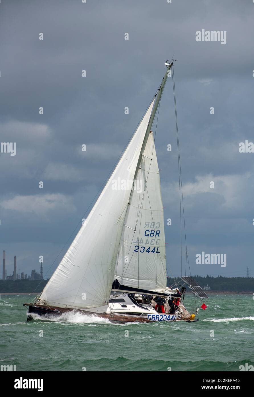 cowes week 2023, gbr2344l racing yacht maxi 1300 salt. cowes week. isle of wight yachting regatta. Stock Photo