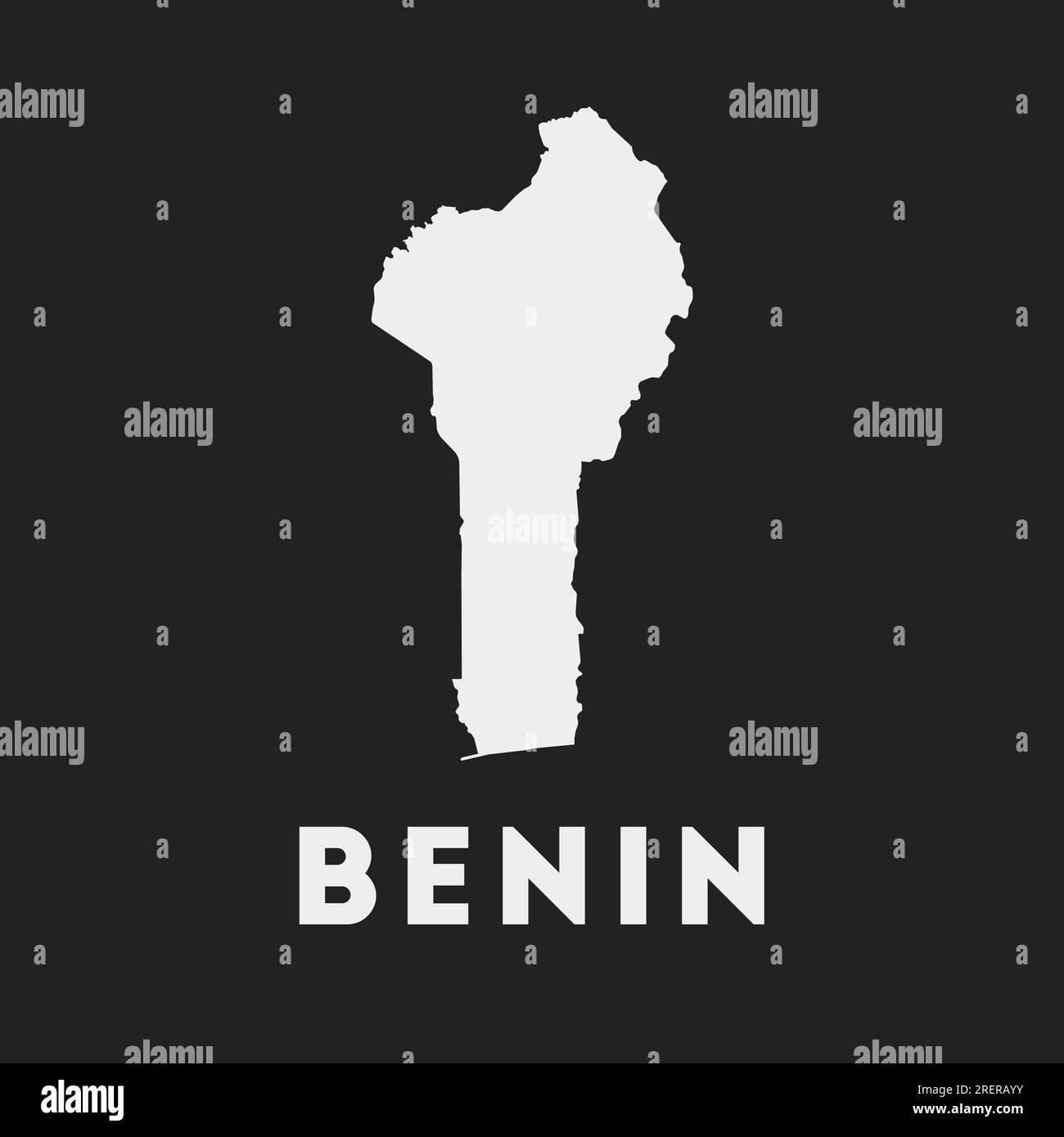Benin icon. Country map on dark background. Stylish Benin map with country name. Vector illustration. Stock Vector