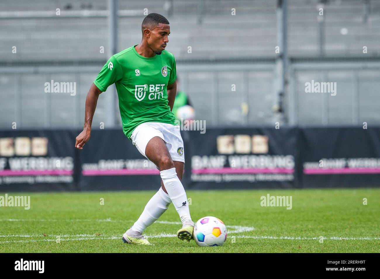 Taunusstein Wehen, Germany. 22nd July, 2023. TAUNUSSTEIN-WEHEN, GERMANY - JULY 22: Deroy Duarte of Fortuna Sittard during the Pre-Season Friendly match between SV Wehen Wiesbaden and Fortuna Sittard at the BRITA-Arena on July 22, 2023 in Taunusstein-Wehen, Germany (Photo by Orange Pictures) Credit: Orange Pics BV/Alamy Live News Stock Photo