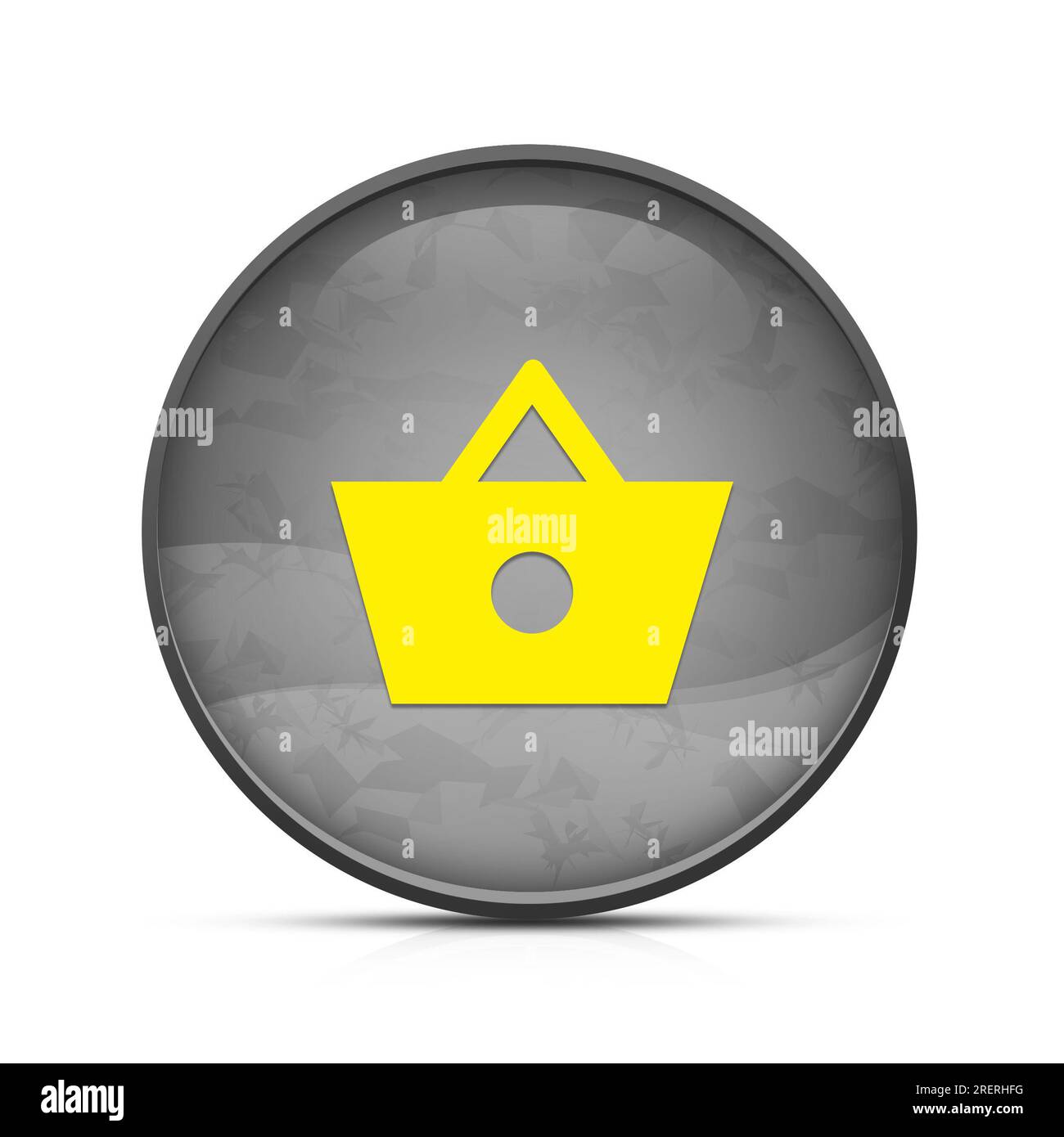 Shopping basket icon on classy splash black round button Stock Photo - Alamy