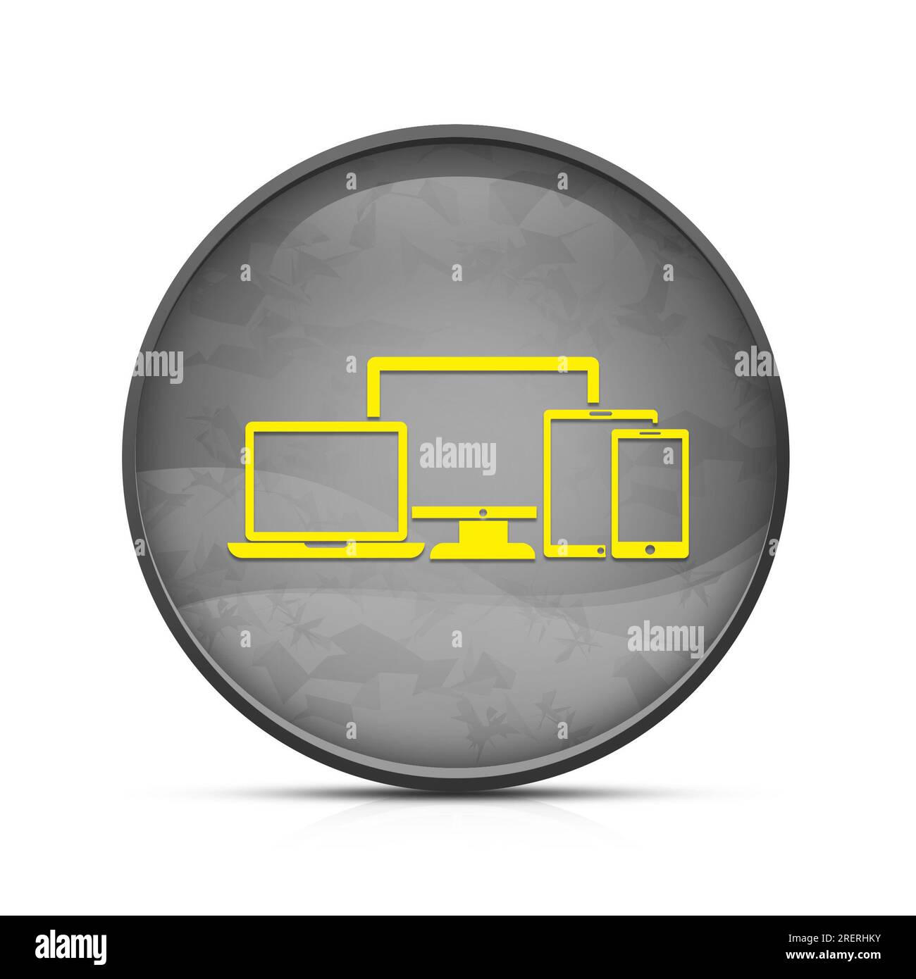 Digital smart devices icon on classy splash black round button Stock ...