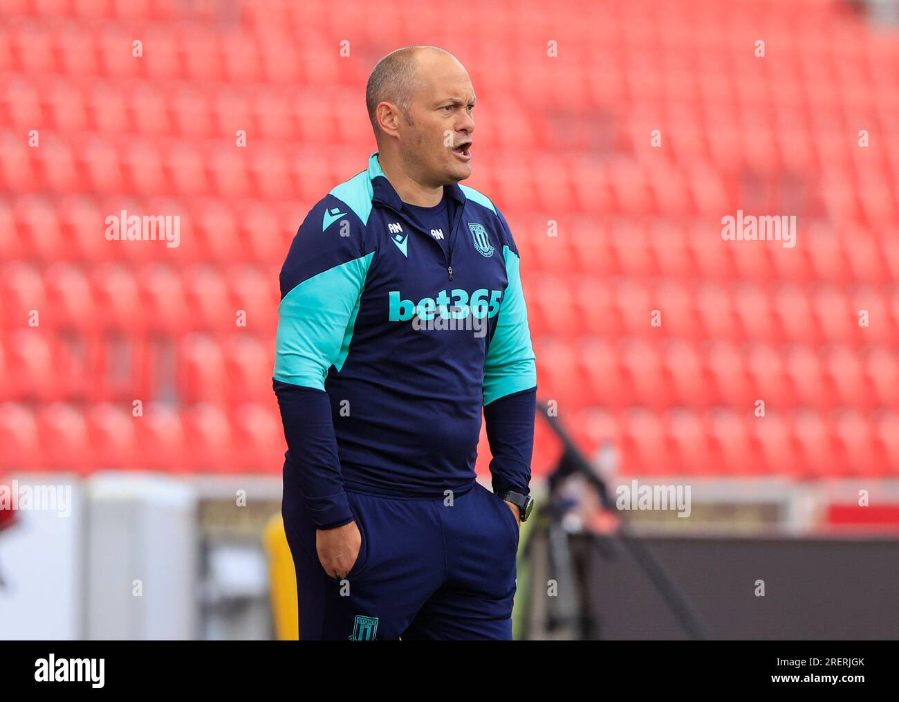 Alex Neil the Stoke City manager during the Preseason friendly match