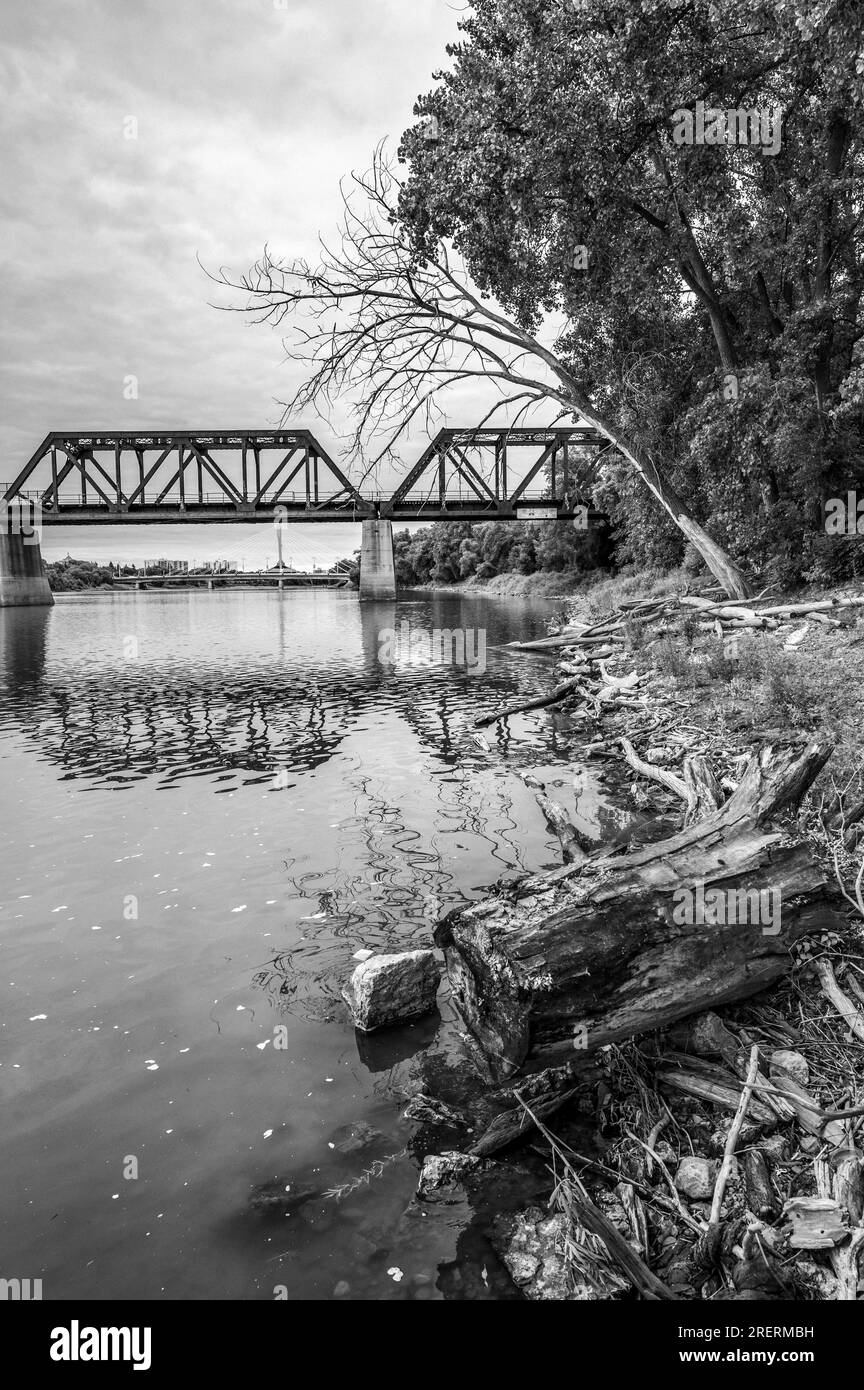 Red river bridge Stock Photo - Alamy