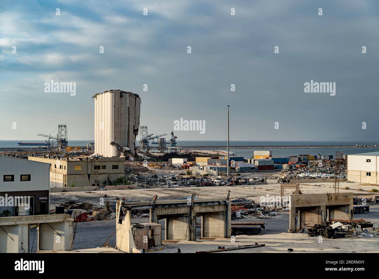 Beirut, Lebanon 07 29 2023 Photo of the massive blast explosion site that happened at Beirut