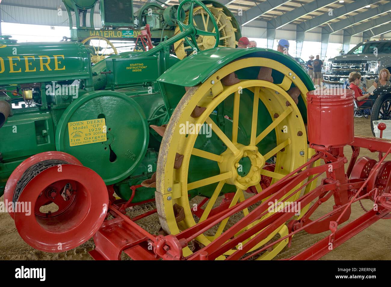 Restored John Deere antique farm tractor at the 2023 Delaware State