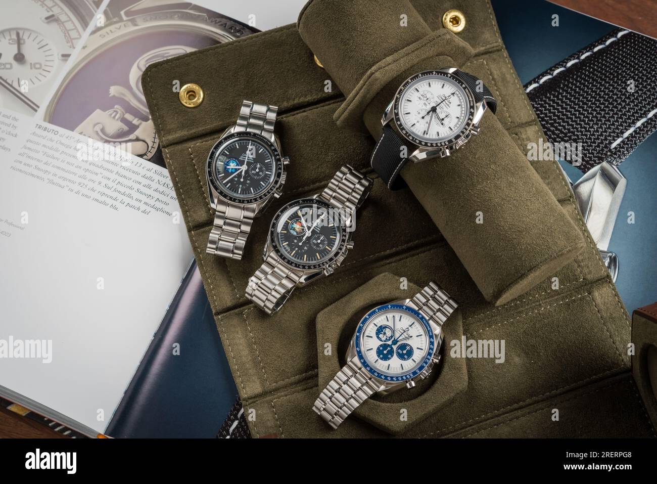 Omega Speedmaster Apollo 13 watches sidebyside Stock Photo Alamy