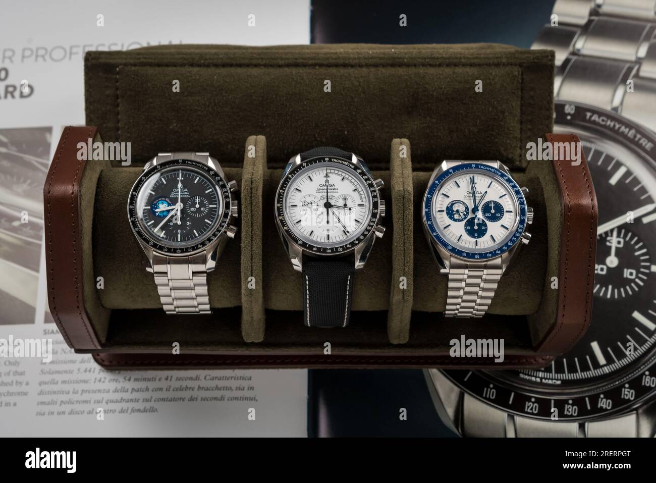 Omega Speedmaster Apollo 13 watches sidebyside Stock Photo Alamy