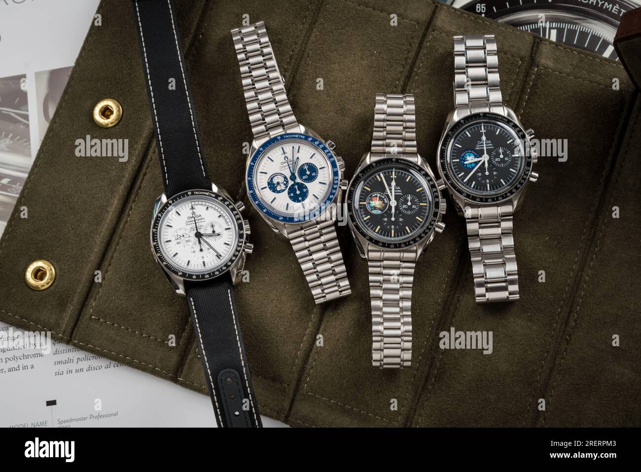 Omega Speedmaster Apollo 13 watches sidebyside Stock Photo Alamy