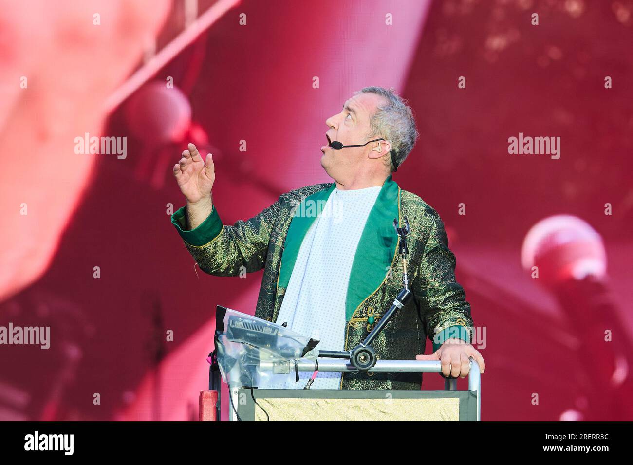 Berlin, Germany. 29th July, 2023. Rainald Grebe sings at the concert 'Halleluja Berlin - Das Konzertspektakel' at the Waldbühne. Credit: Annette Riedl/dpa/Alamy Live News Stock Photo