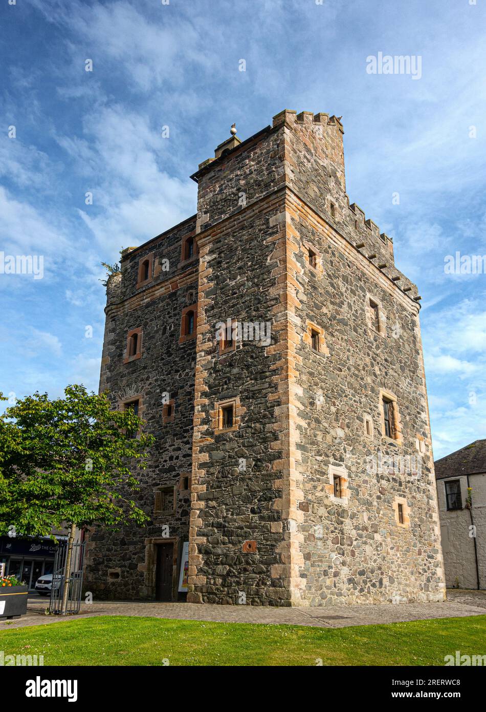 The Castle of St John, aka Stranraer Castle, an early 16th century L-shaped Tower House built by the Adairs of Kilhilt.Following a chequered history i Stock Photo