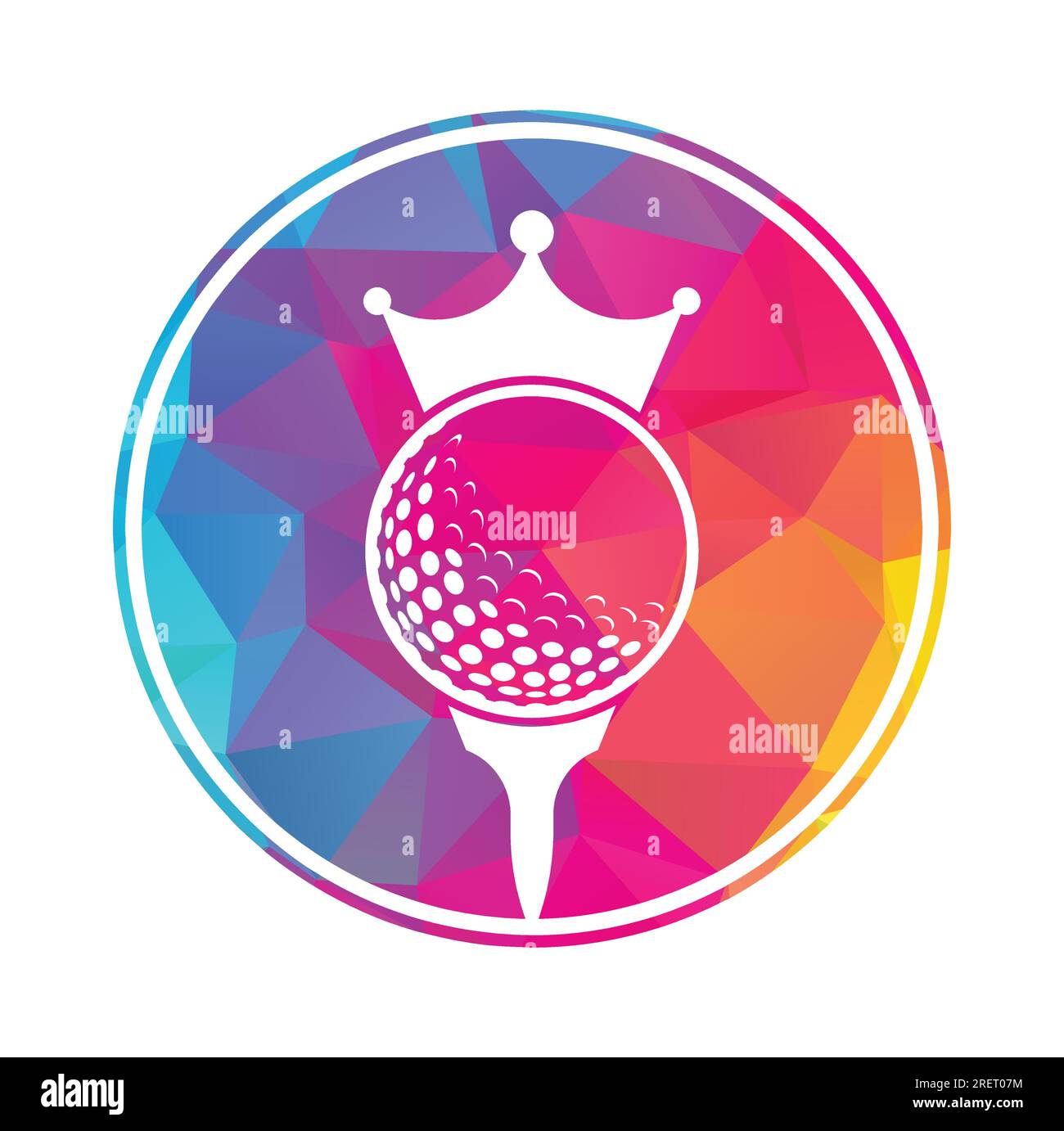 King golf vector logo design. Golf ball with crown vector icon Stock Vector Image & Art Alamy