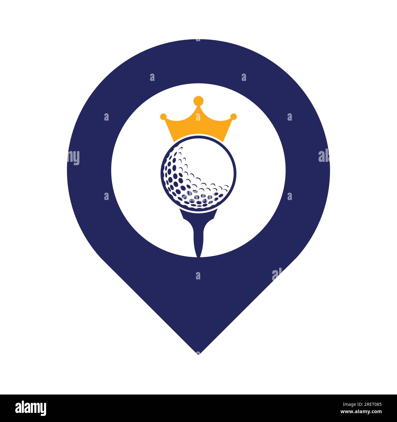 King golf vector logo design. Golf ball with crown vector icon Stock Vector Image & Art Alamy
