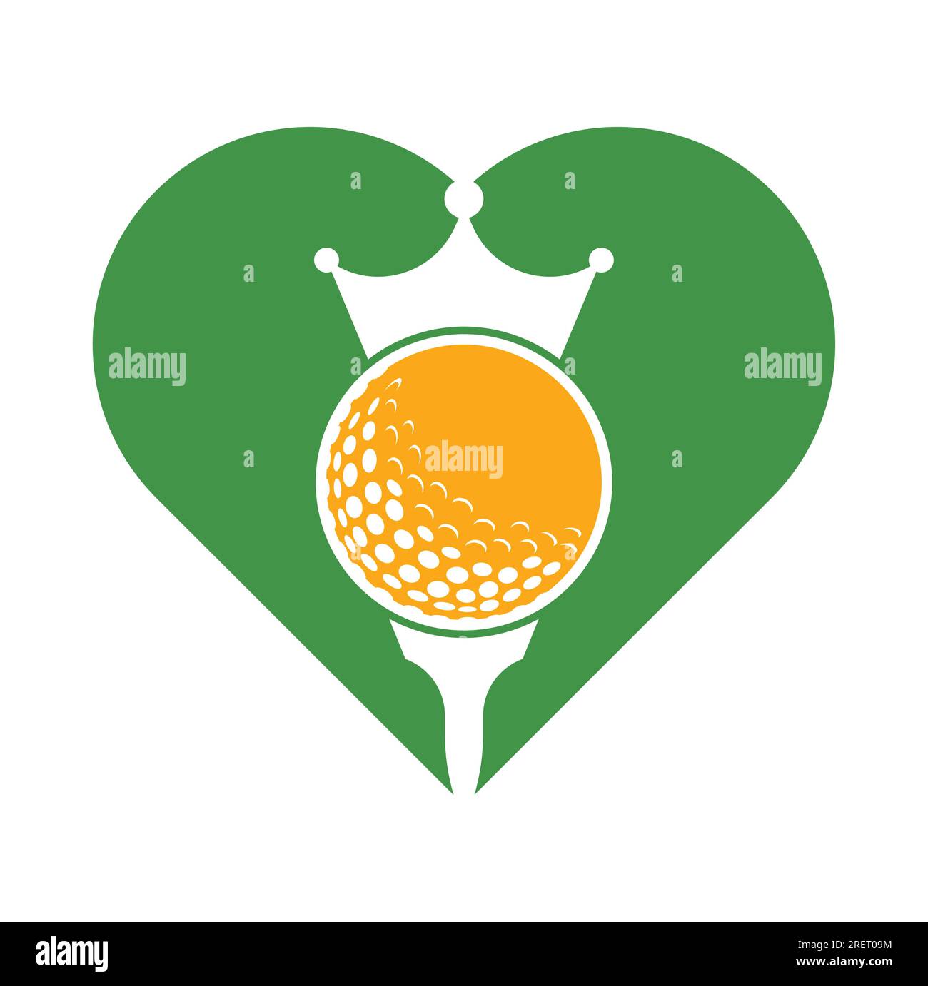 King golf vector logo design. Golf ball with crown vector icon. Stock Vector