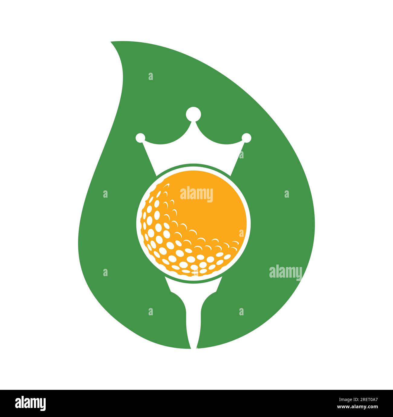 King golf vector logo design. Golf ball with crown vector icon Stock Vector Image & Art Alamy