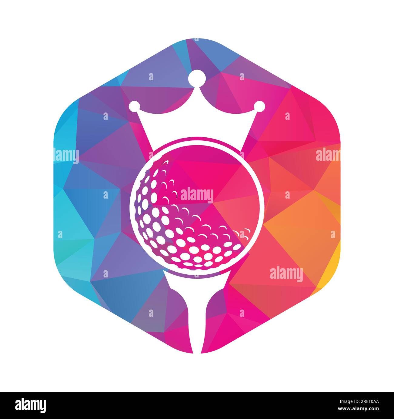 King golf vector logo design. Golf ball with crown vector icon Stock Vector Image & Art Alamy