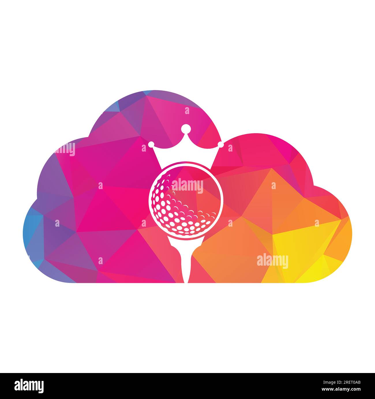 King golf vector logo design. Golf ball with crown vector icon Stock Vector Image & Art Alamy