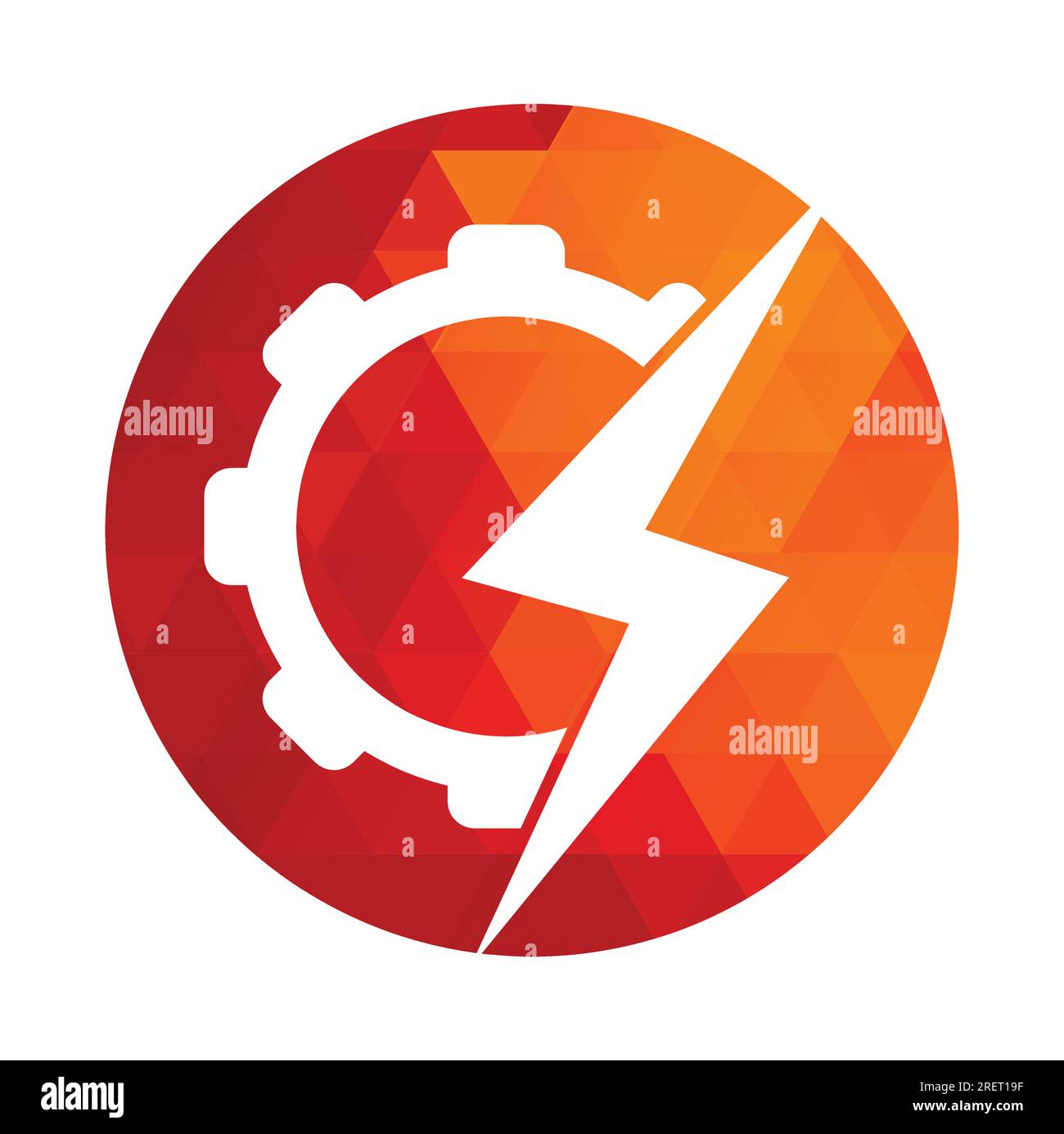 Electric gear vector logo template illustration. Thunder and gear logo design icon. Stock Vector