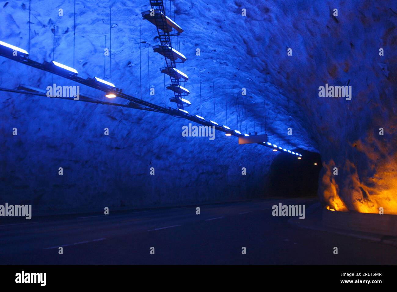 Laserlit widenings in Laedals Tunnel, the longest road tunnel (24
