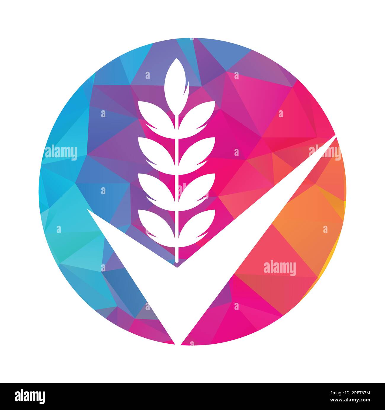 Wheat Grain Check Logo. Grain Wheat Logo Concept sign icon symbol