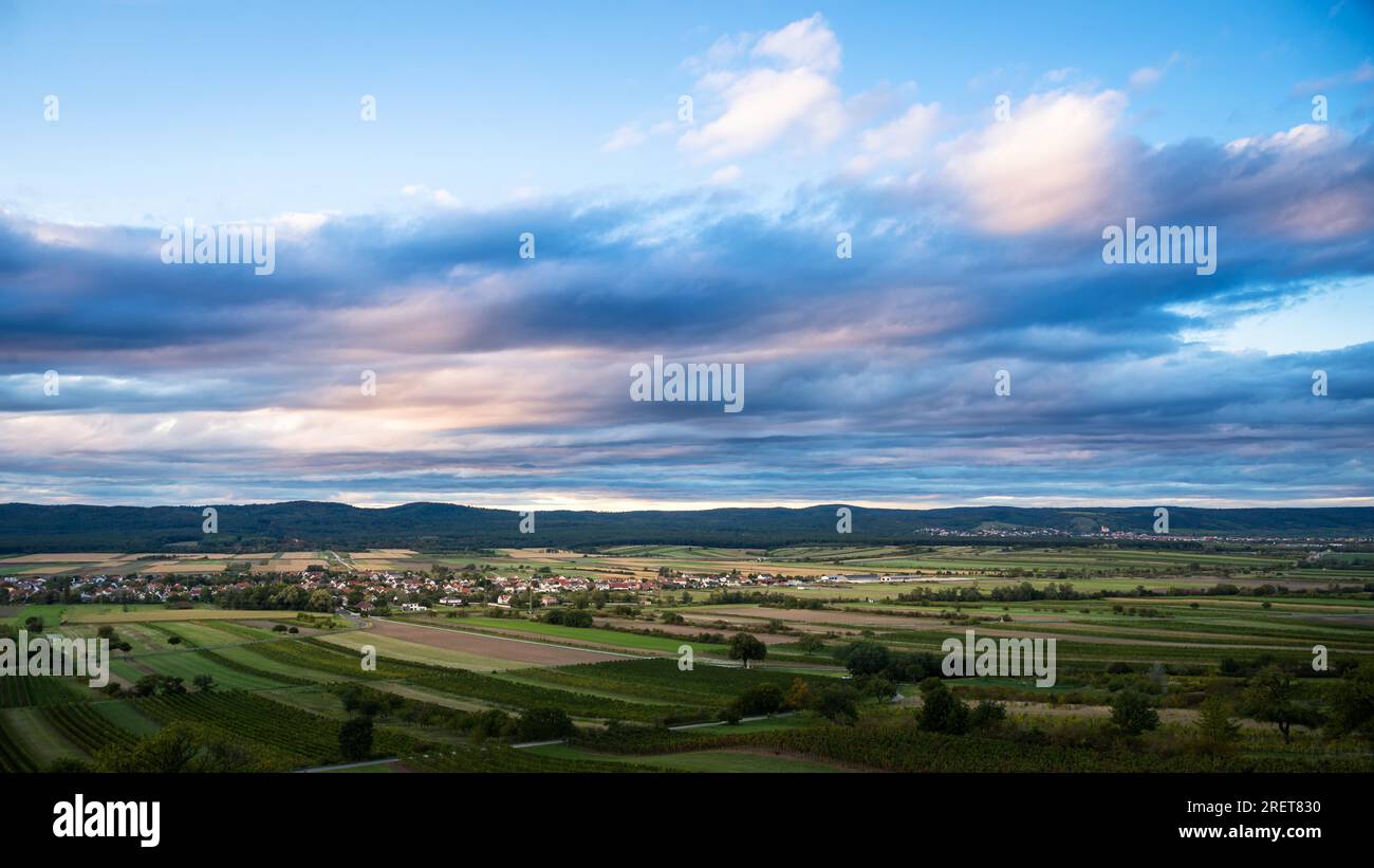 Village of Schuetzen and Donnerskirchen in Burgenland with dramatic sky Stock Photo