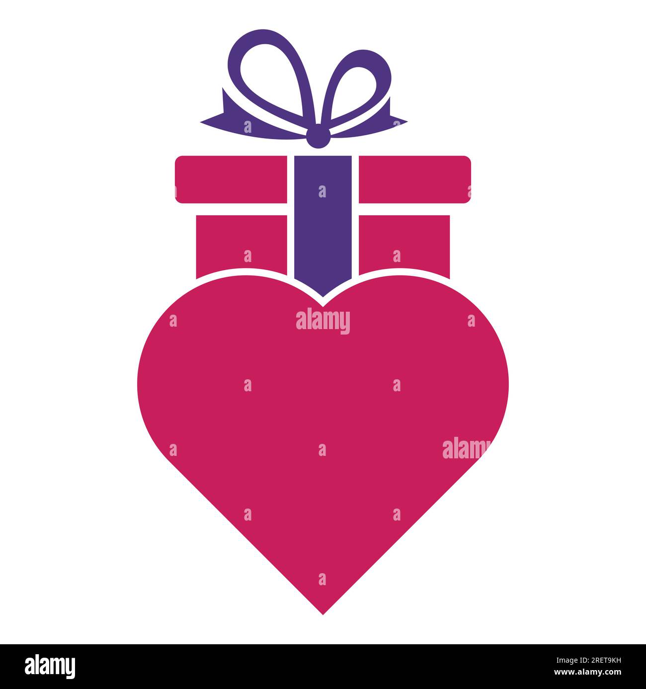 Love Gift Logo Vector Symbol Icon Design. Heart gift logo vector icon. Stock Vector