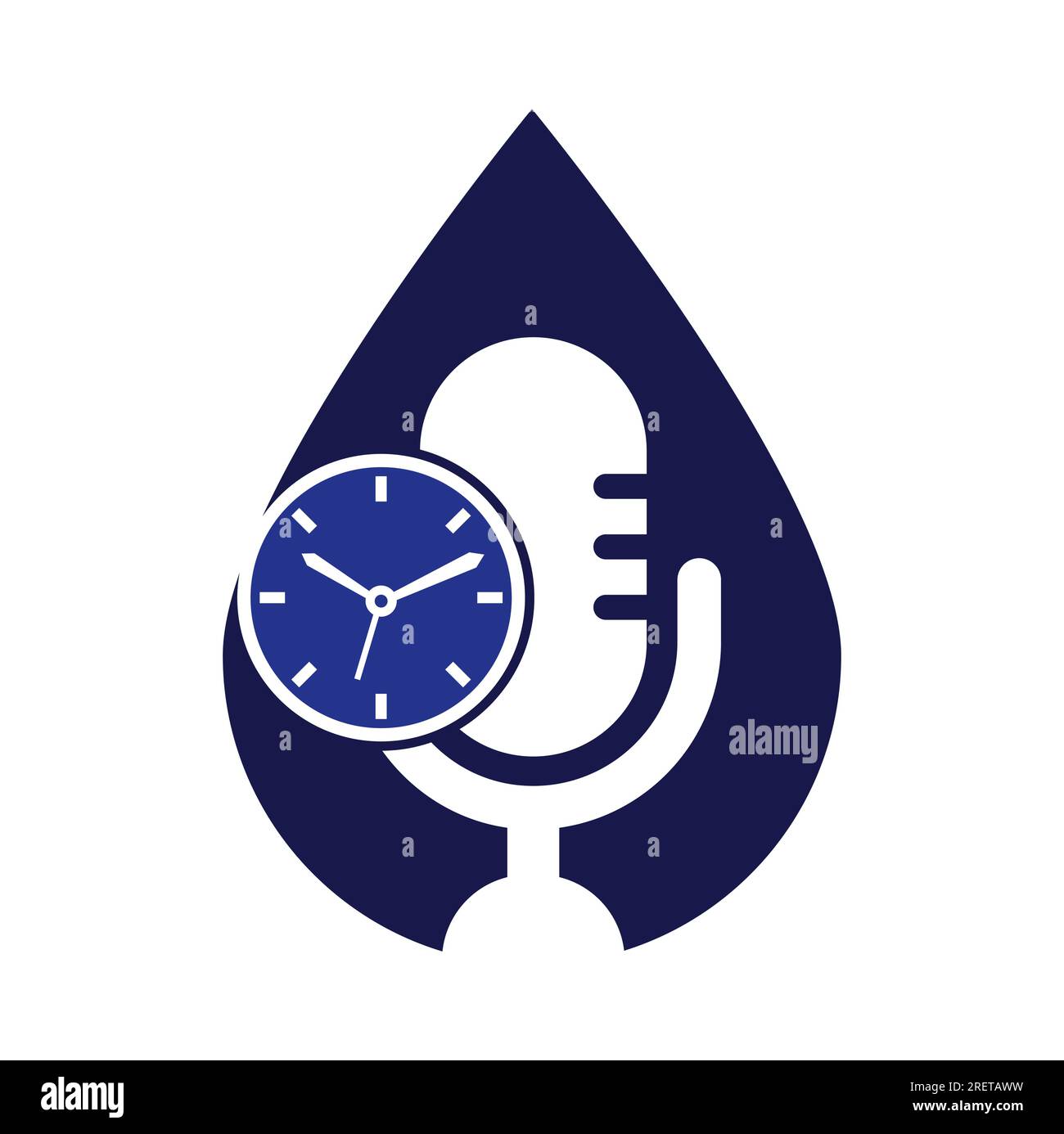 Podcast time vector logo design template. Mic clock vector logo design ...