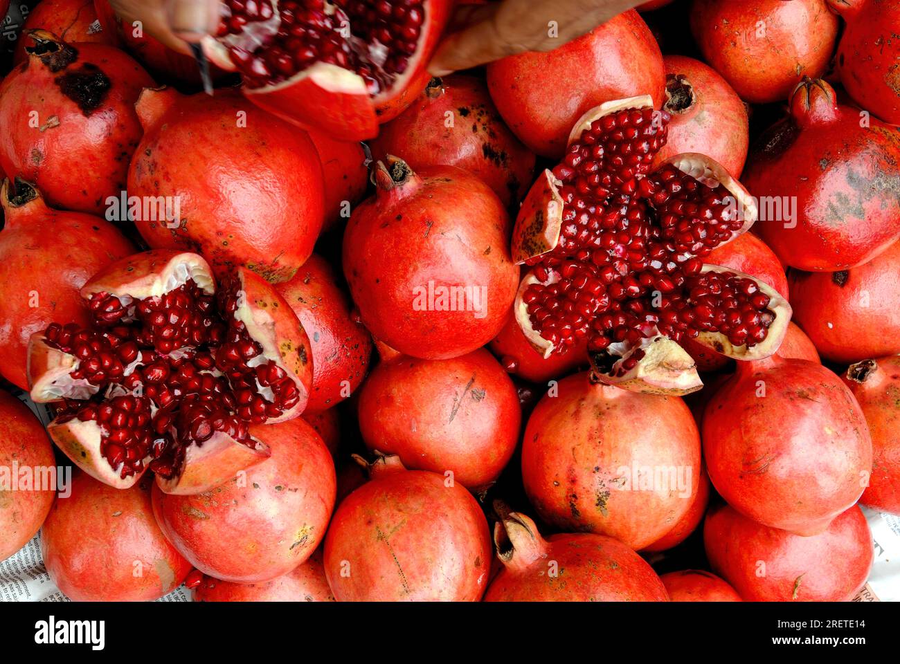 Pomegranate Fruit Punica Granatum Linn At City Market In Bengaluru