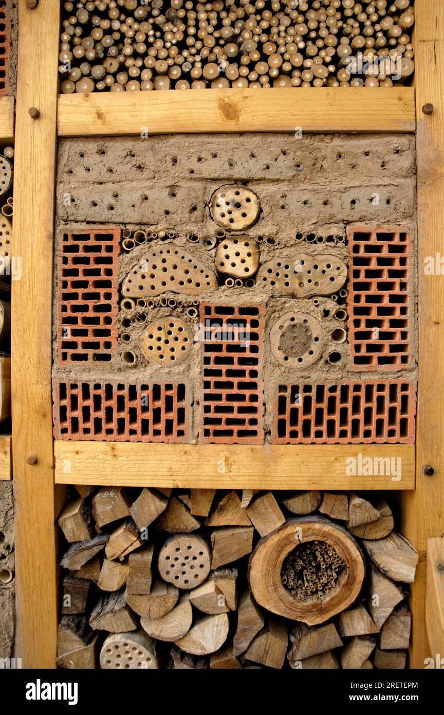 Insect hotel, nesting aid for insects, nature conservation Stock Photo ...