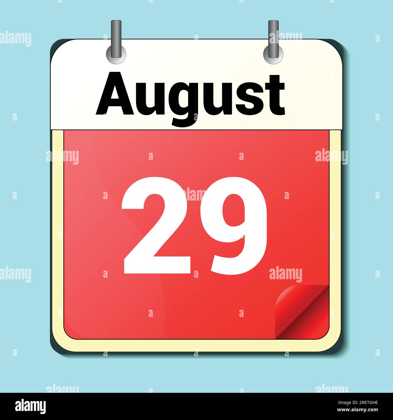 day on the calendar vector image format August 29 Stock Vector Image