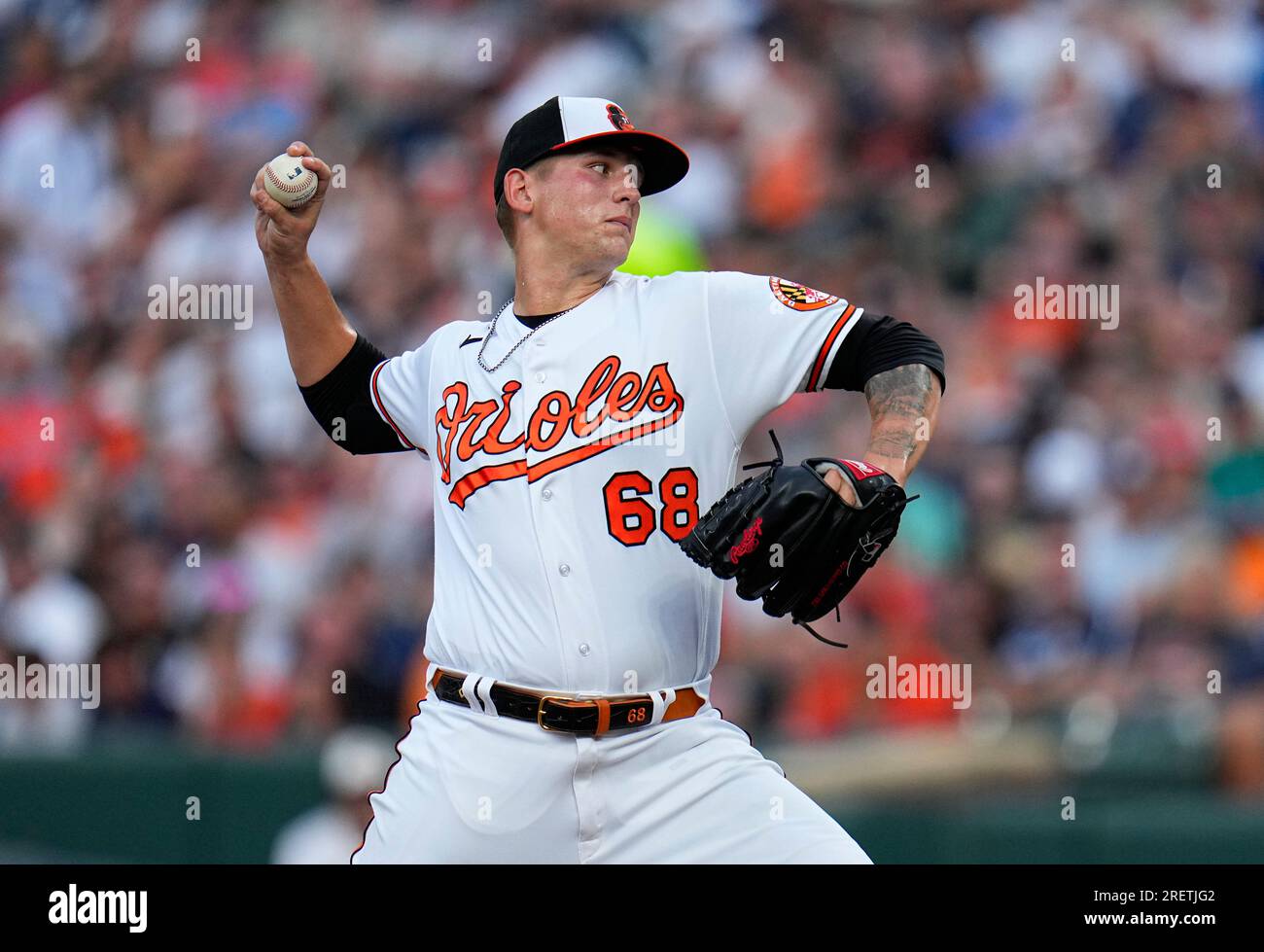 Baltimore Orioles starting pitcher Tyler Wells throws to the New York
