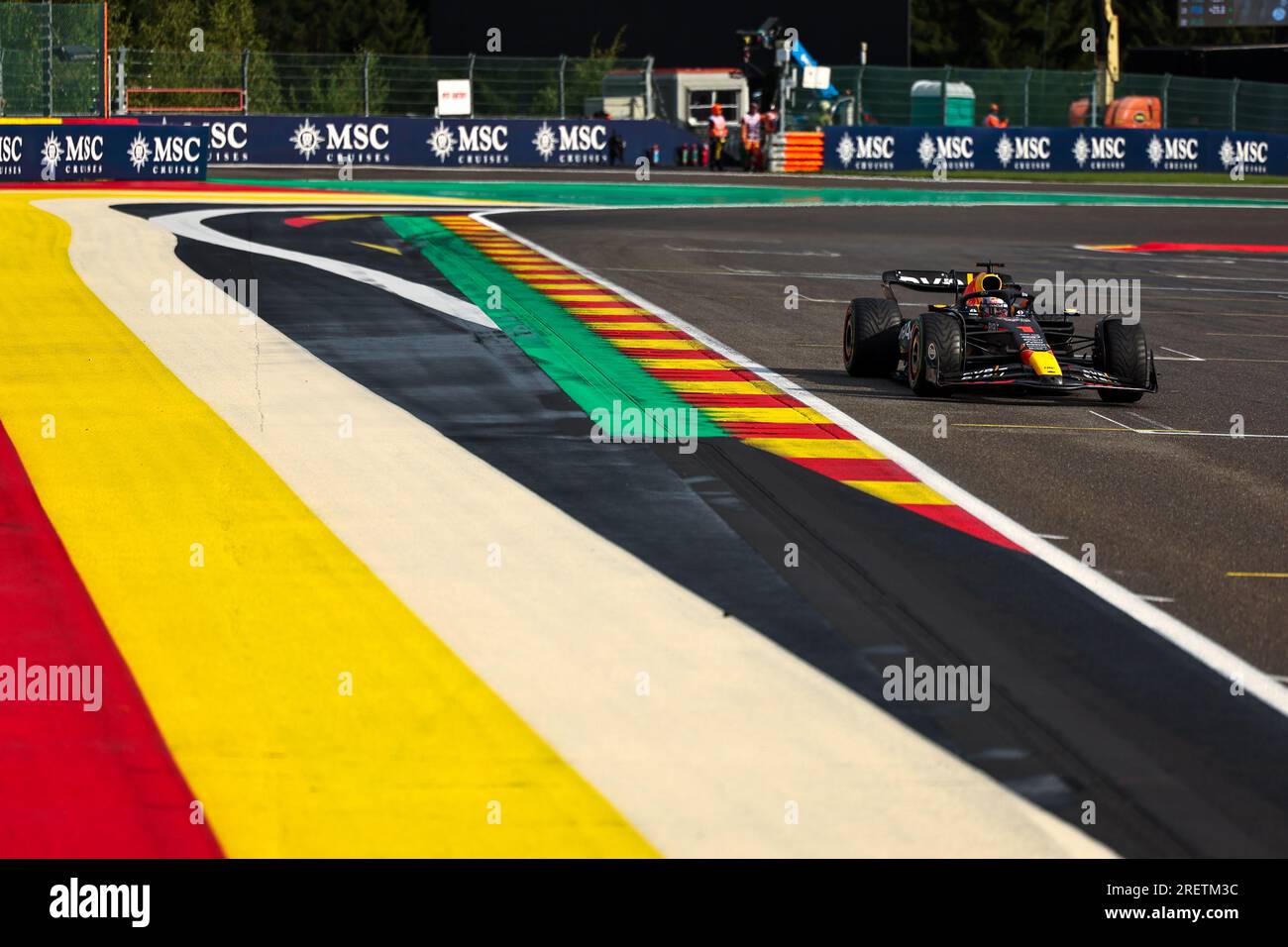 Stavelot, Belgium. 29th July, 2023. Red Bull Racing's Dutch driver Max Verstappen competes during the Sprint race of the Formula 1 Belgian Grand Prix 2023 at the Circuit of Spa-Francorchamps in Stavelot, Belgium, July 29, 2023. Credit: Qian Jun/Xinhua/Alamy Live News Stock Photo