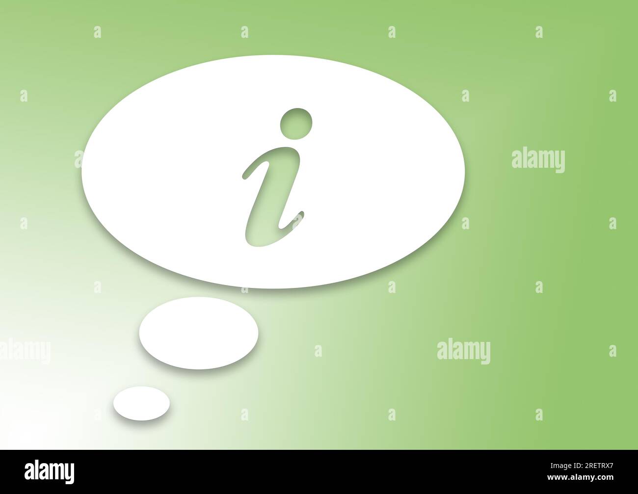 White speech bubble against green background Stock Photo - Alamy