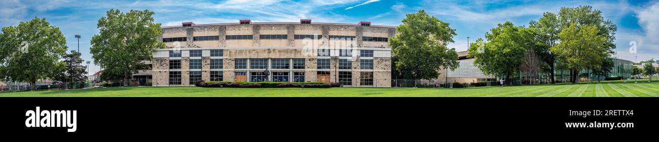 Kc Allen Model Lawrence, Kansas, USA - 7.20.2023 - Panoramic view of Allen Fieldhouse ...