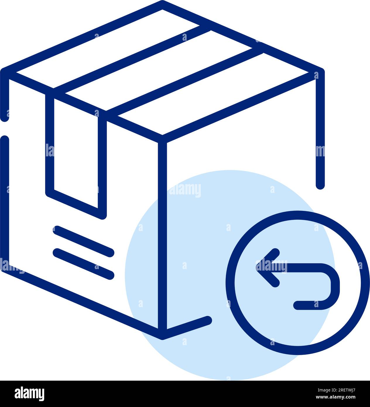 Online store delivery. Parcel return service. Pixel perfect icon Stock