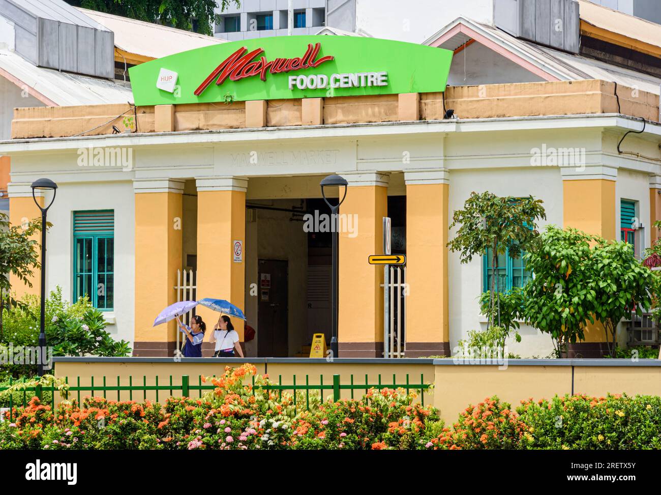 Maxwell Food Centre entrance, Chinatown, Singapore Stock Photo Alamy