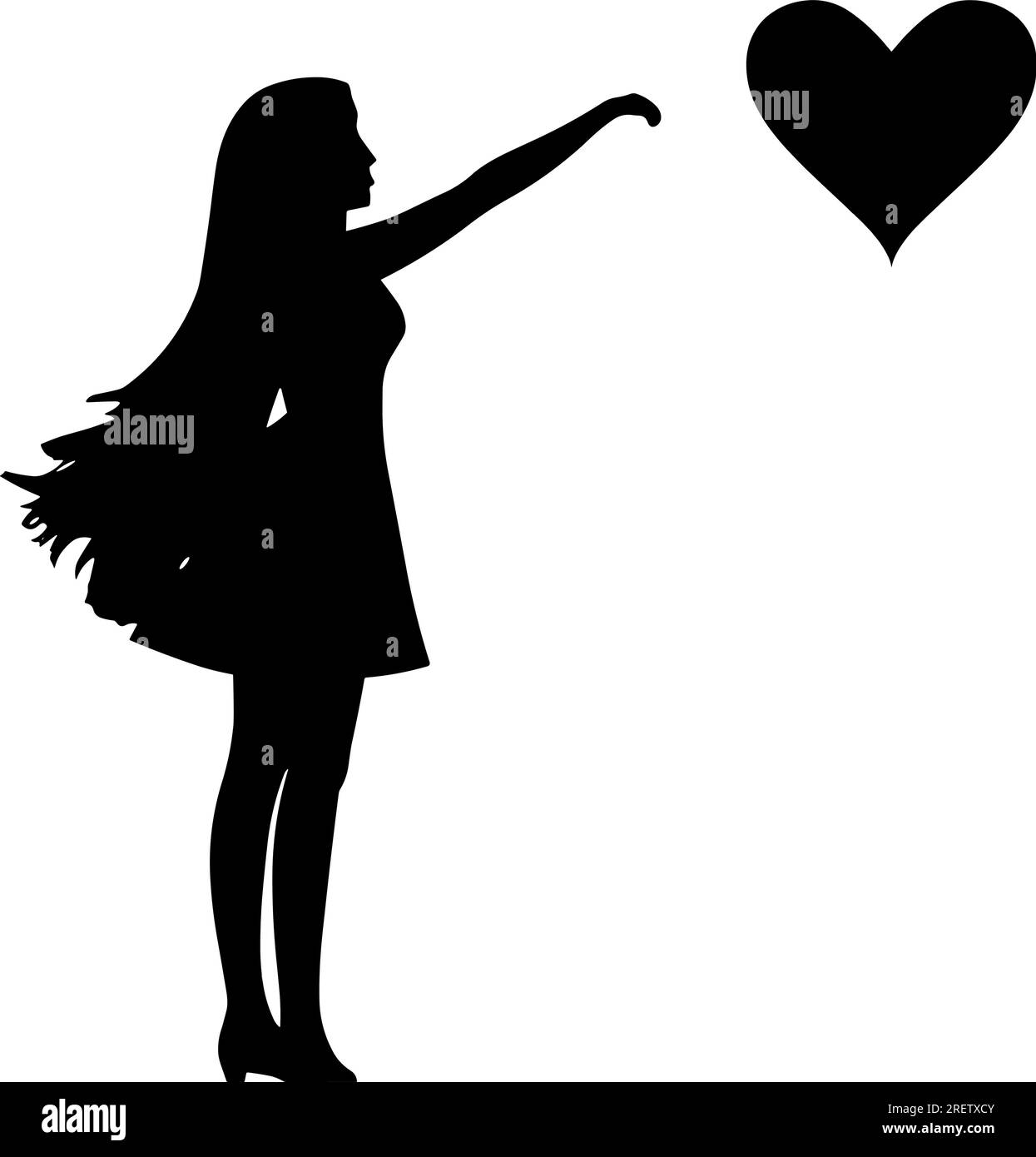 Girl Reaching Silhouette