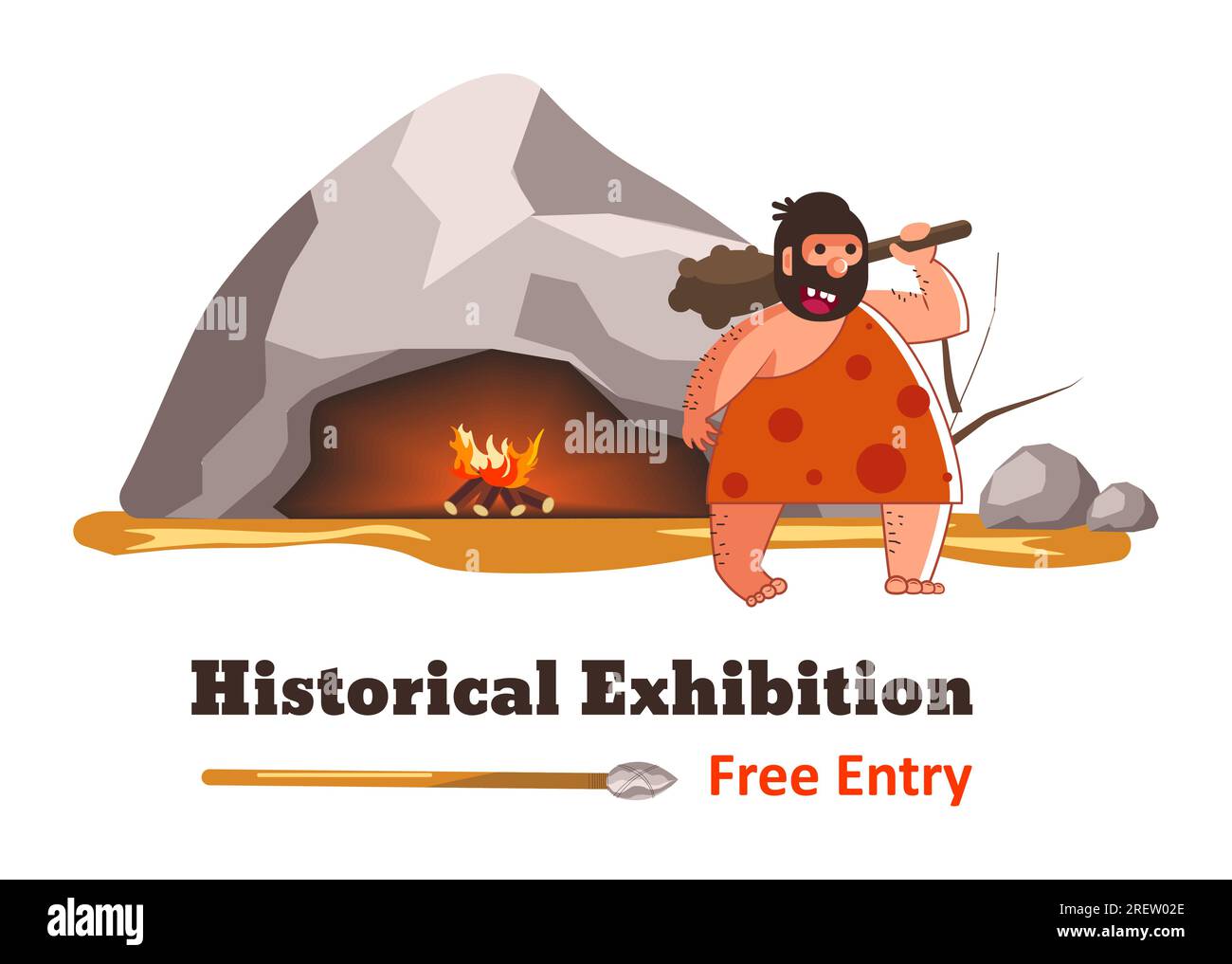 Historical exhibition free entry, museum ticket Stock Vector Image ...